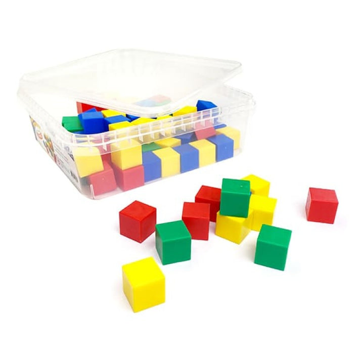 Jeu de 100 cubes colorés en plastique, 2cm - 5 - Eveil Montessori Maroc