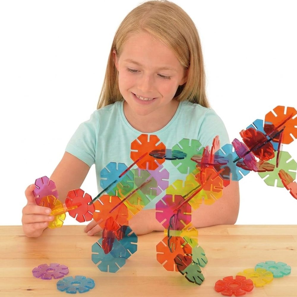 Jeu de construction Les flocons translucides, 250pcs - 2 - Eveil Montessori Maroc