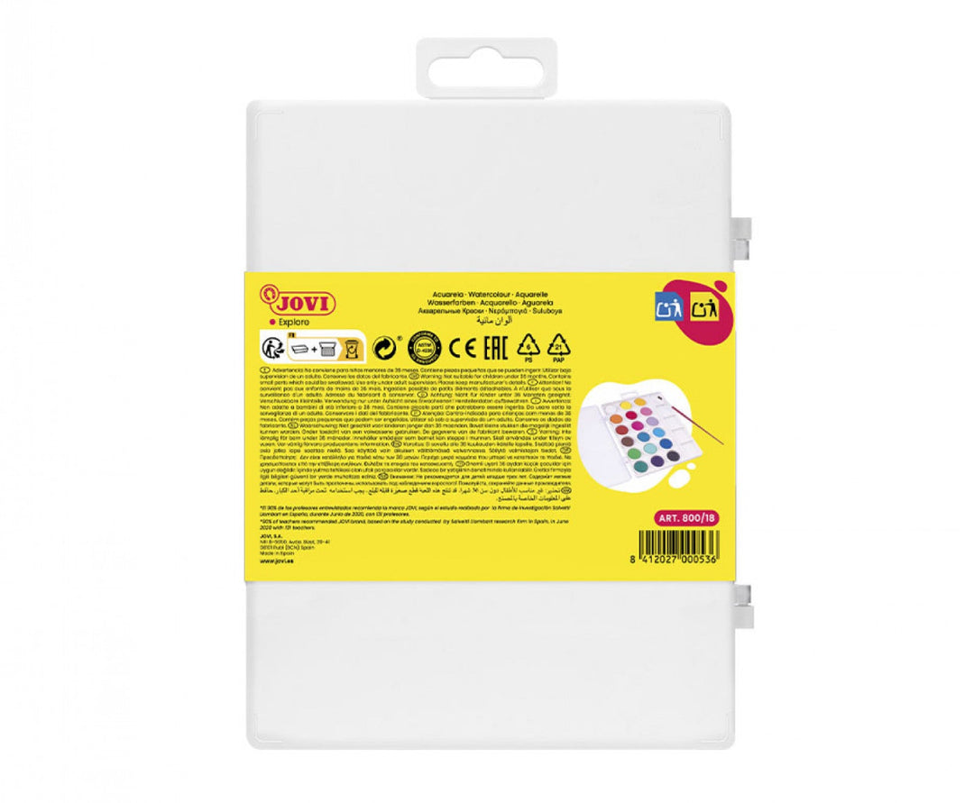 Palette 18 galets d'aquarelles de 22mm couleurs assorties | EVEIL MONTESSORI