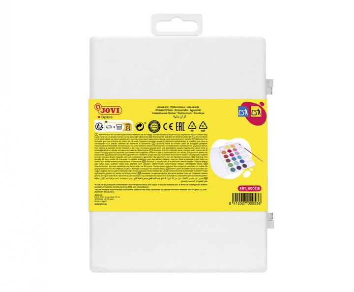 Palette 18 galets d'aquarelles de 22mm couleurs assorties | EVEIL MONTESSORI