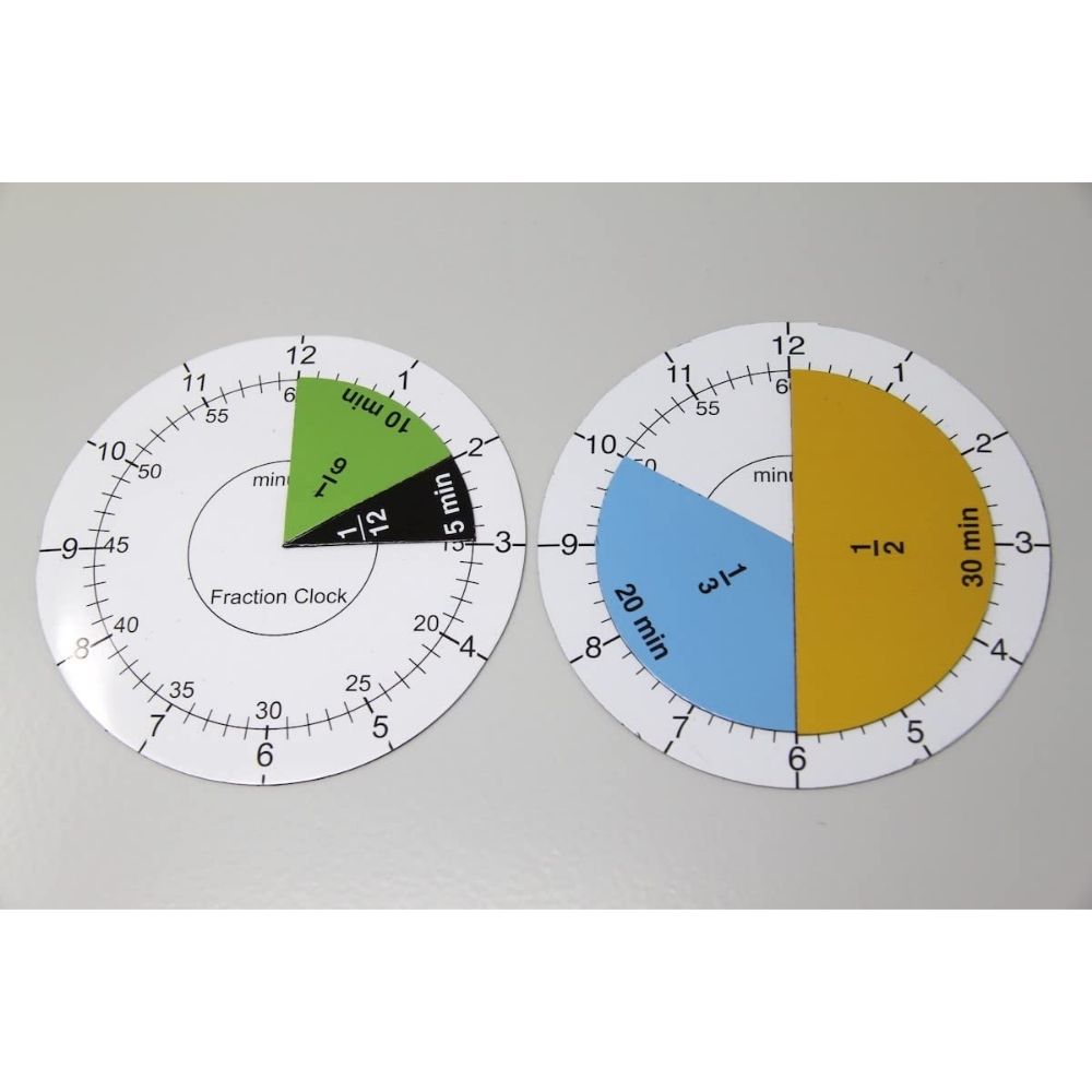 Horloges et fractions magnétiques d'apprentissage - 9 - Eveil Montessori Maroc