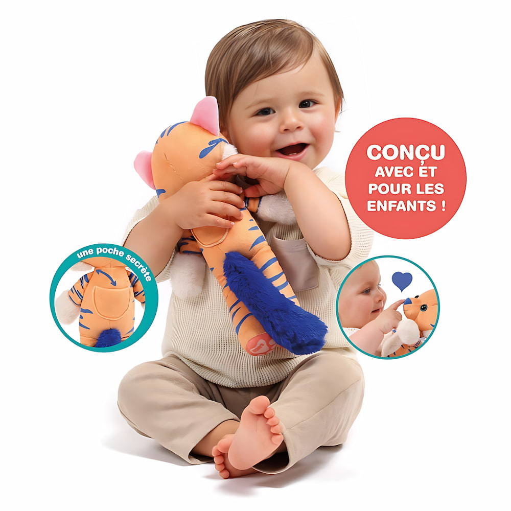 Bébé câlinant Tidou le doudou – jouet rassurant LUDI | EVEIL MONTESSORI