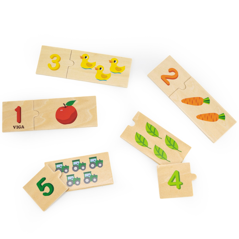 Boite de 10 puzzles duo en bois, de 1 à 10