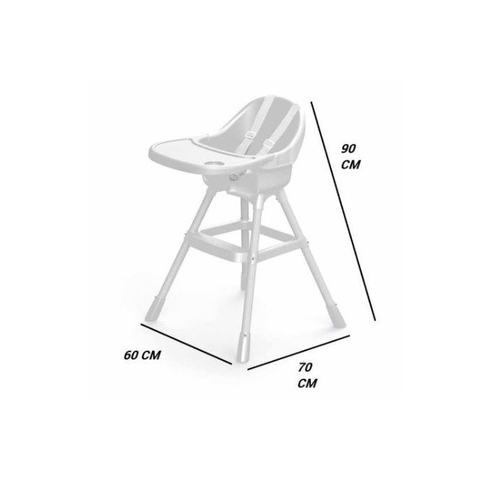 Chaise haute à harnais de sécurité de 6 à 36 mois