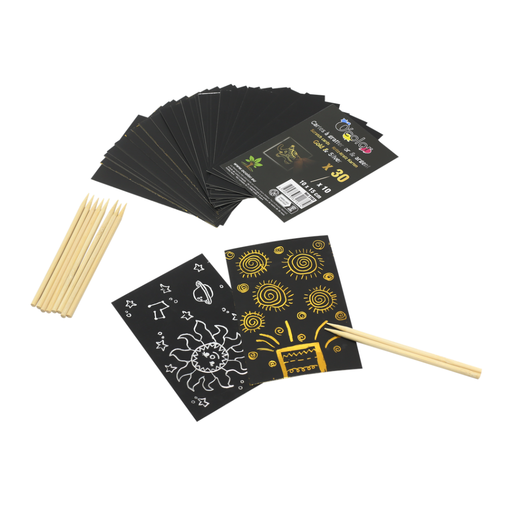 Cartes à gratter métallisées, 10X15 cm