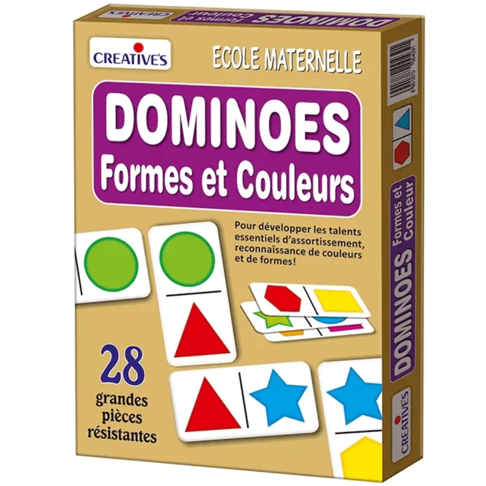 Dominos – Formes et Couleurs – Jeu éducatif de reconnaissance et d'association - 1 - Eveil Montessori Maroc
