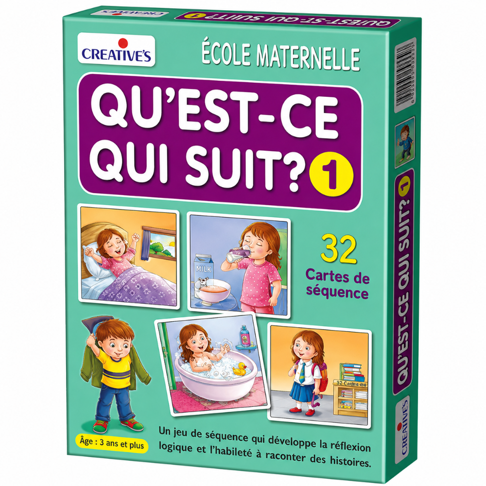 Qu'est-ce qui suit ? – Jeu éducatif de séquences logiques - 1 - Eveil Montessori Maroc