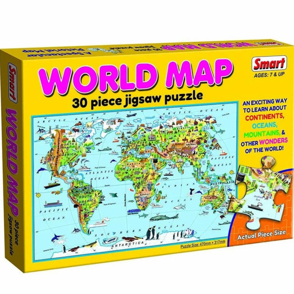 The World Map - 30 pièces - 1 - Eveil Montessori Maroc