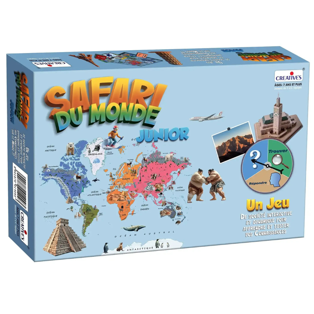 Safari du Monde Junior – Jeu éducatif de découverte du monde - 1 - Eveil Montessori Maroc