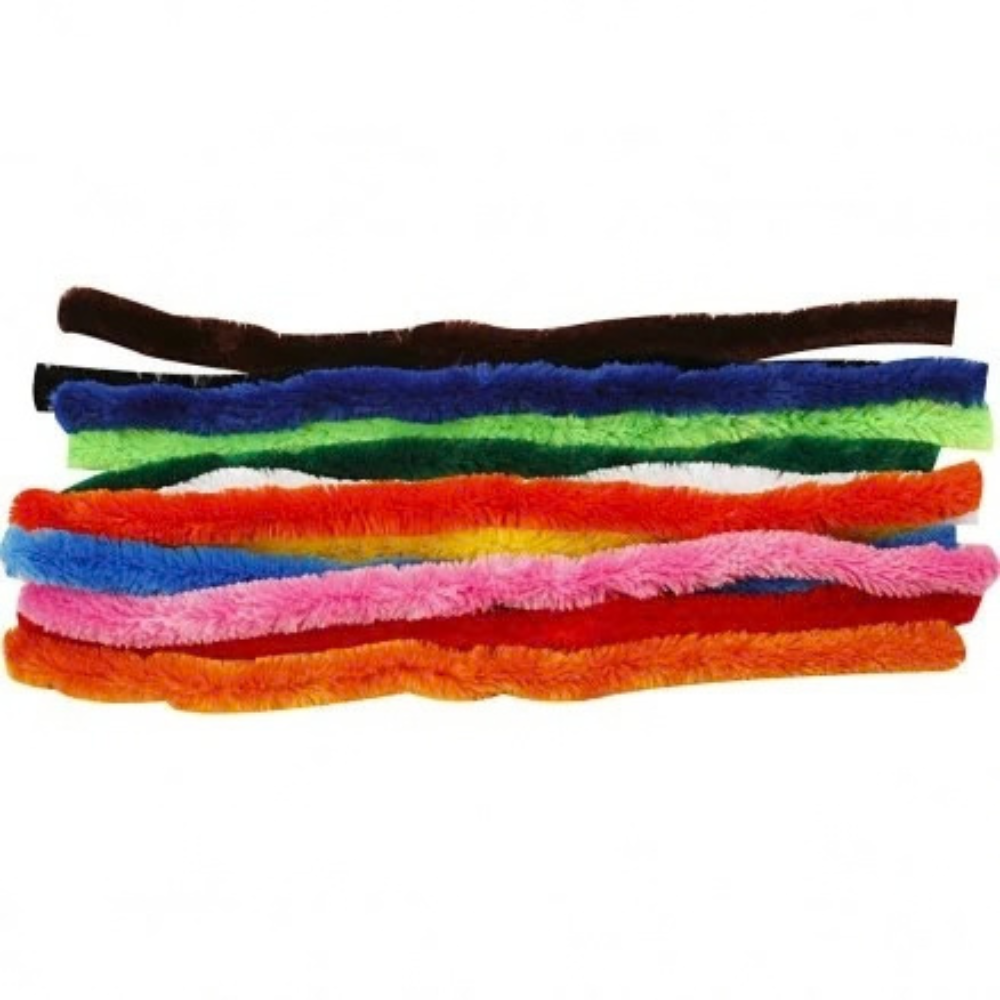 10 Fils Chenillé 50cm Couleurs Mixtes - 1 - Eveil Montessori Maroc