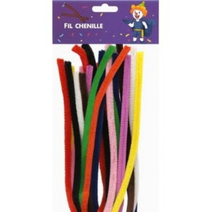 10 Fils Chenillé 50cm Couleurs Mixtes - 2 - Eveil Montessori Maroc