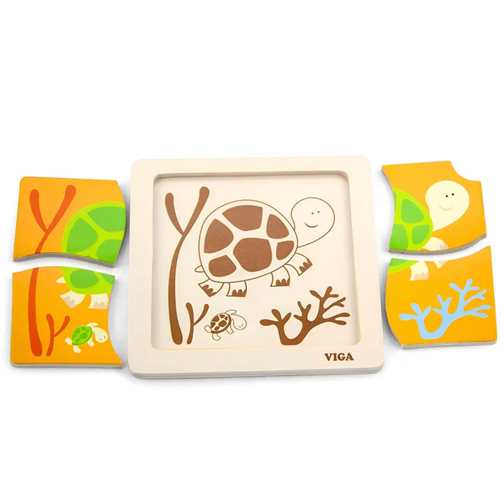 Boite De Rangement + 12 Puzzles 1er Âge De 4 Pièces