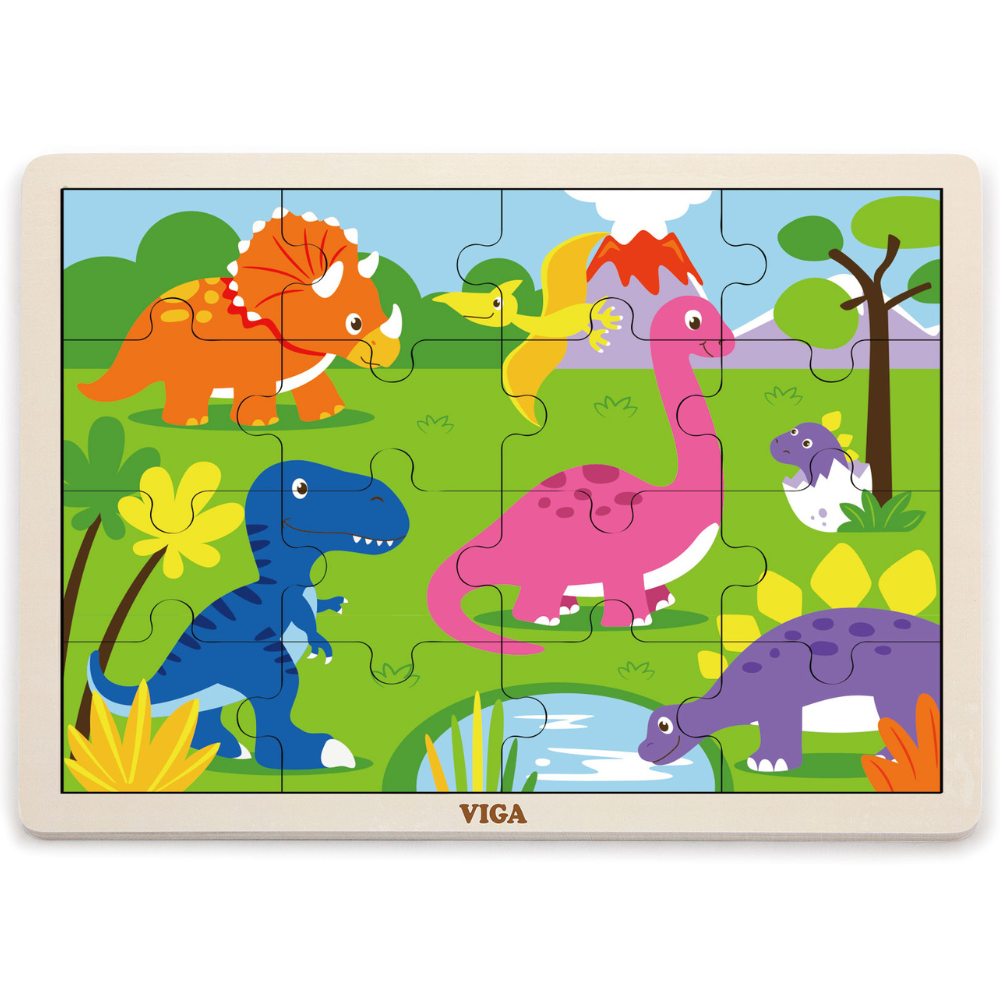 Boite De Rangement + 12 Puzzles En Bois De 16 Pièces