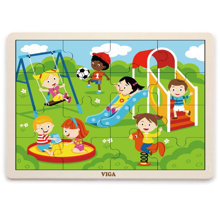 Boite De Rangement + 12 Puzzles En Bois De 16 Pièces