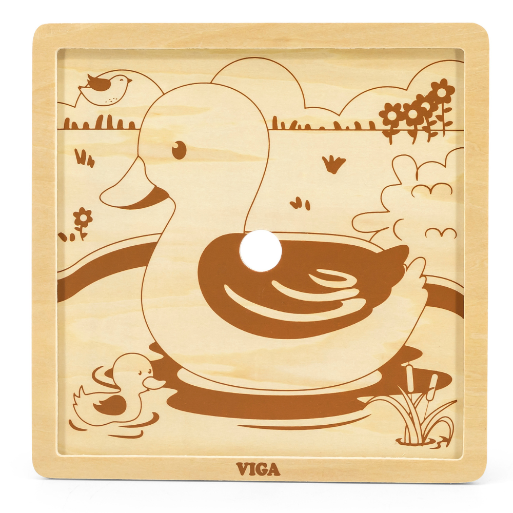 Boite De Rangement + 12 Puzzles En Bois De 9 Pièces