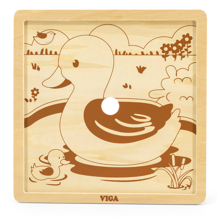 Boite De Rangement + 12 Puzzles En Bois De 9 Pièces