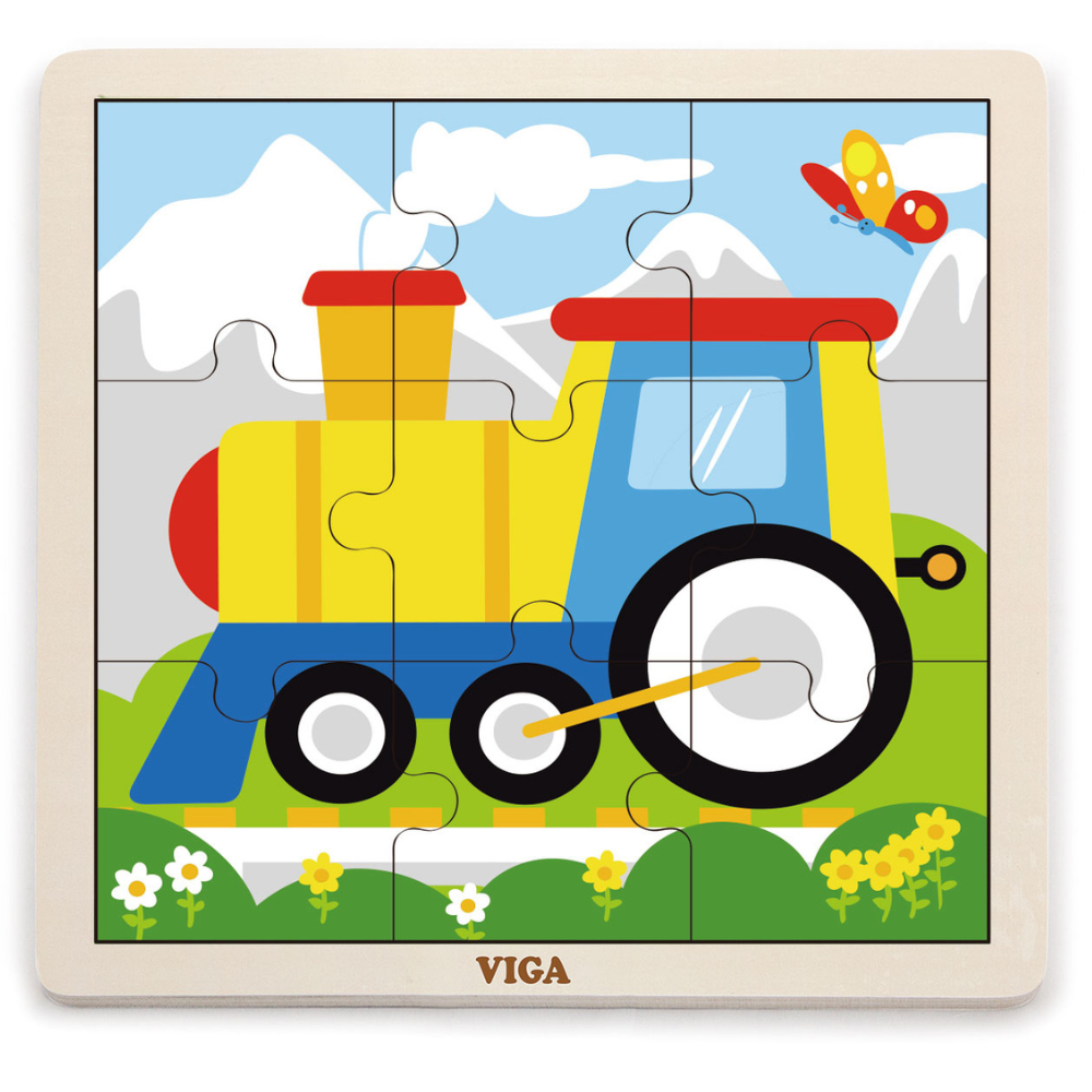 Boite De Rangement + 12 Puzzles En Bois De 9 Pièces