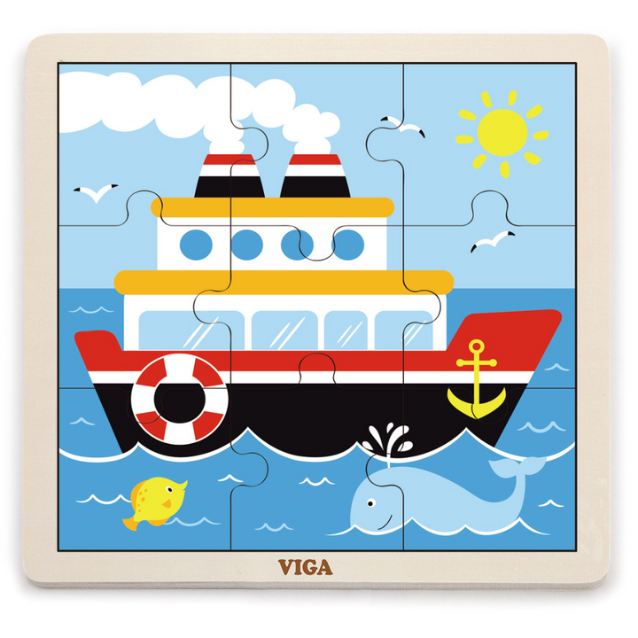 Boite De Rangement + 12 Puzzles En Bois De 9 Pièces