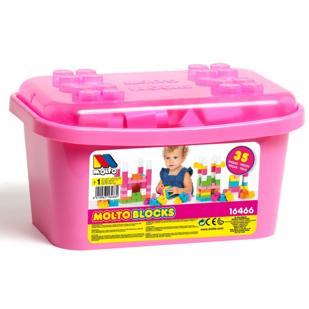Boîte de 35 blocs de construction - rose