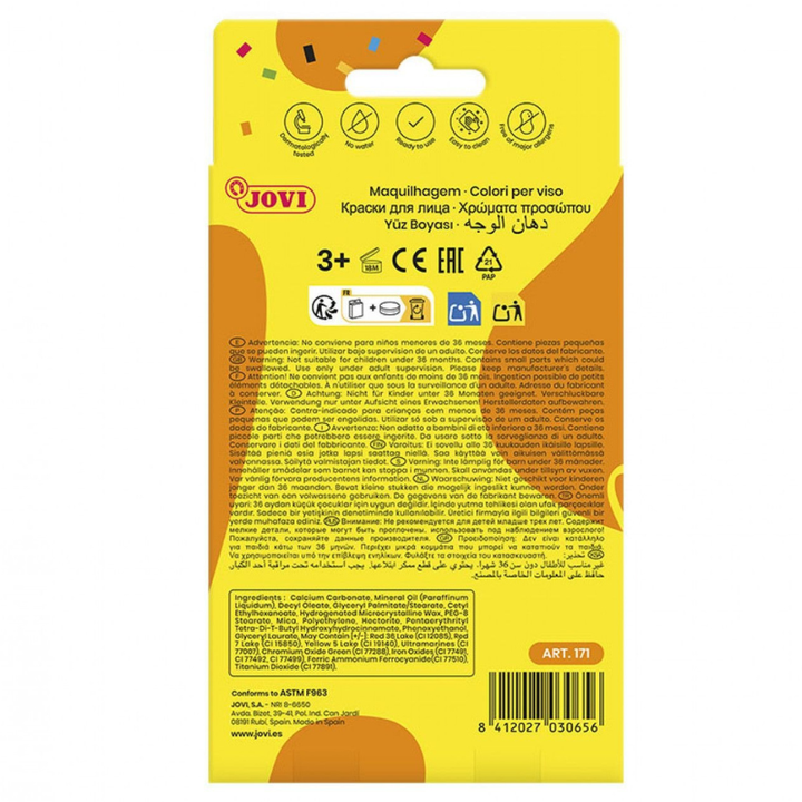 Boite de 6 pots de maquillage crème 8ml Couleurs assorties