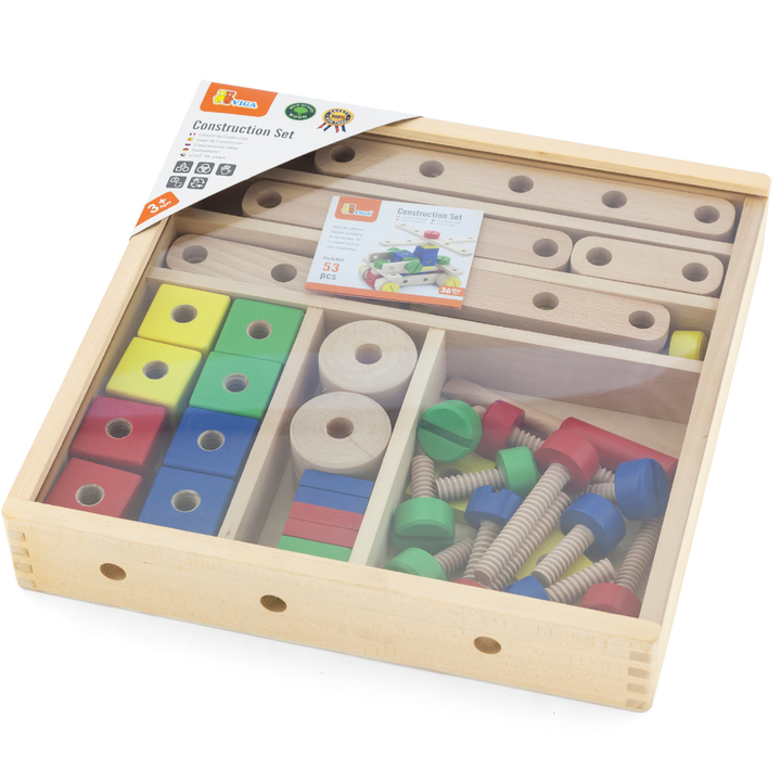 Boîte de construction avec vis en bois - 12 - Eveil Montessori Maroc