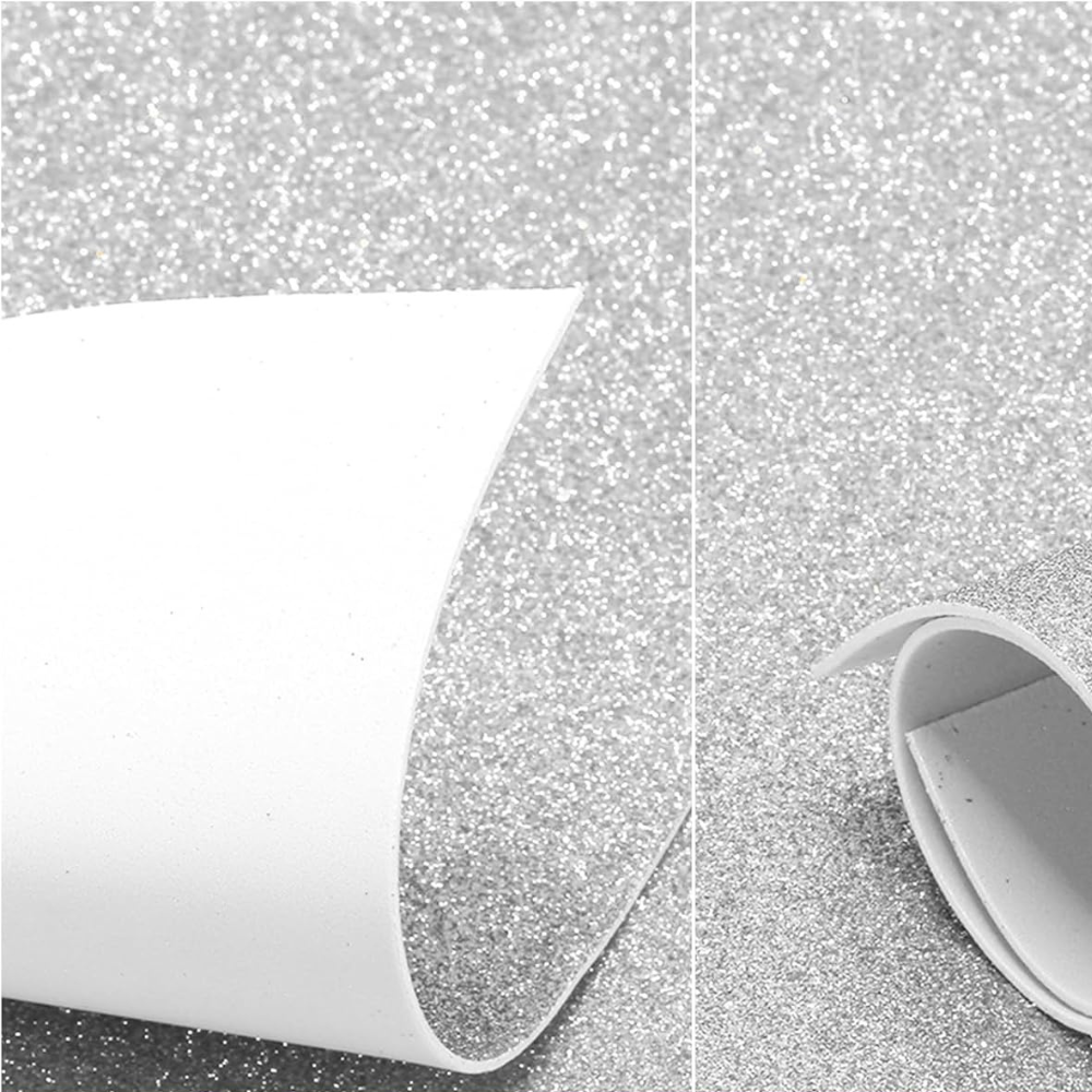 Lot de 10 feuilles de papier mousse brillant A4 - Argenté