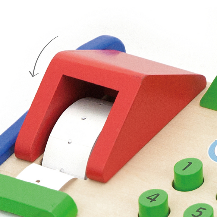 Caisse enregistreuse en bois avec accessoires