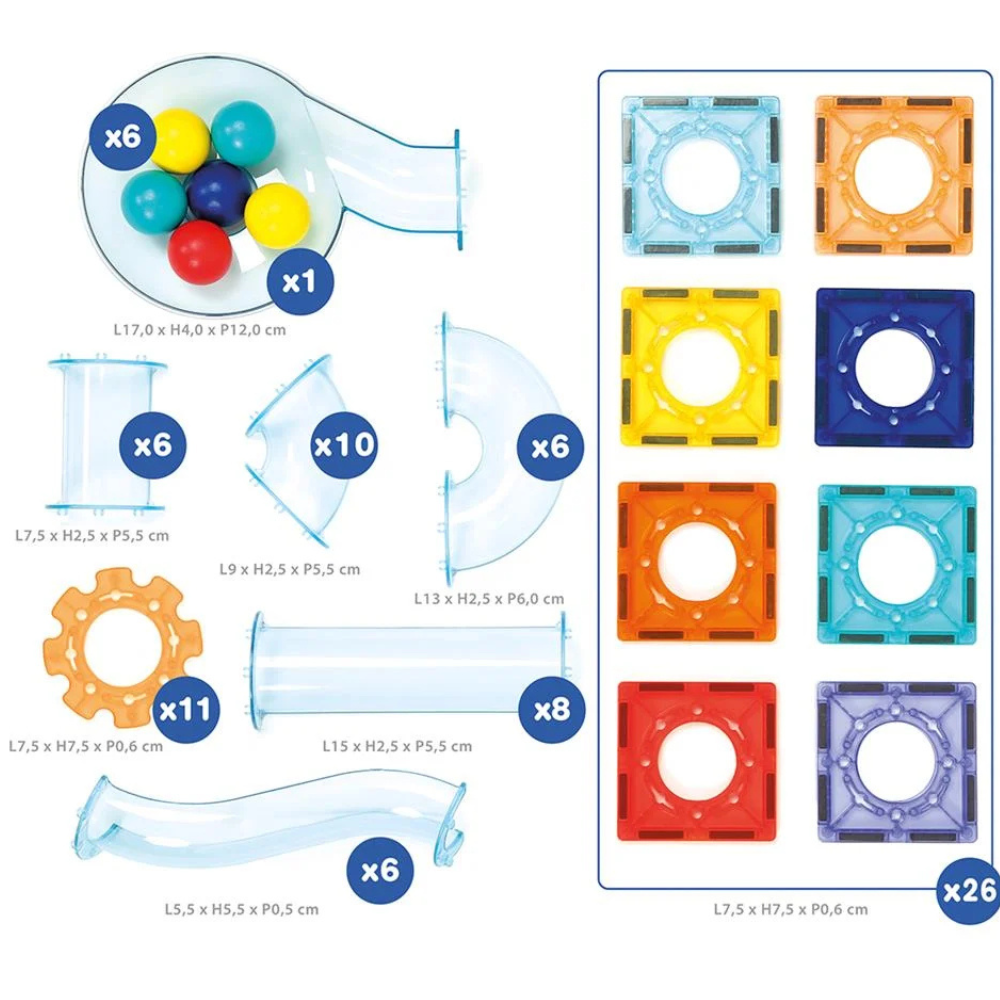 Circuit Magnetique Multicolore - 80 PCS - 4 - Eveil Montessori Maroc