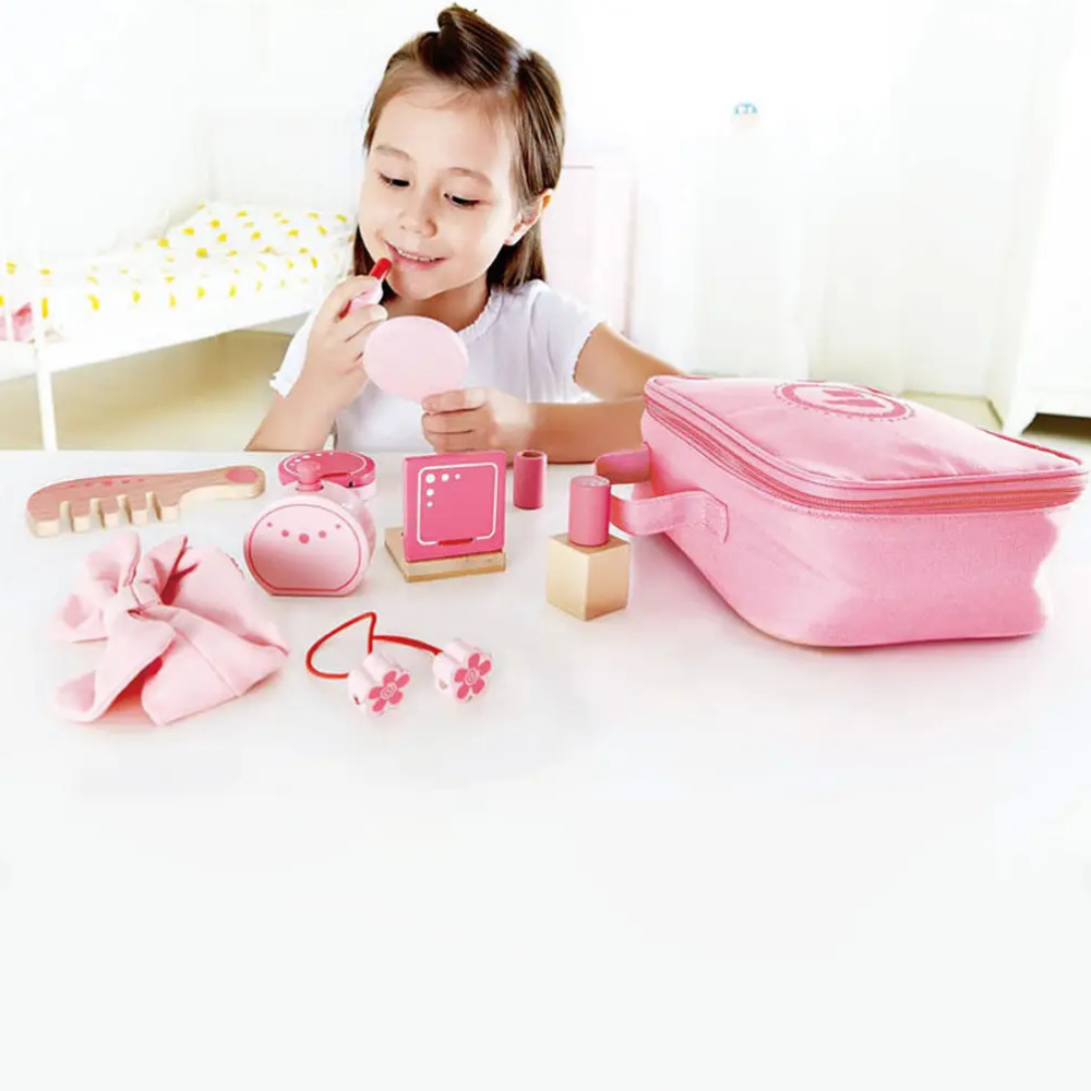 Coffret de beauté et accessoires de maquillage en bois – 11 pièces - 3 - Eveil Montessori Maroc