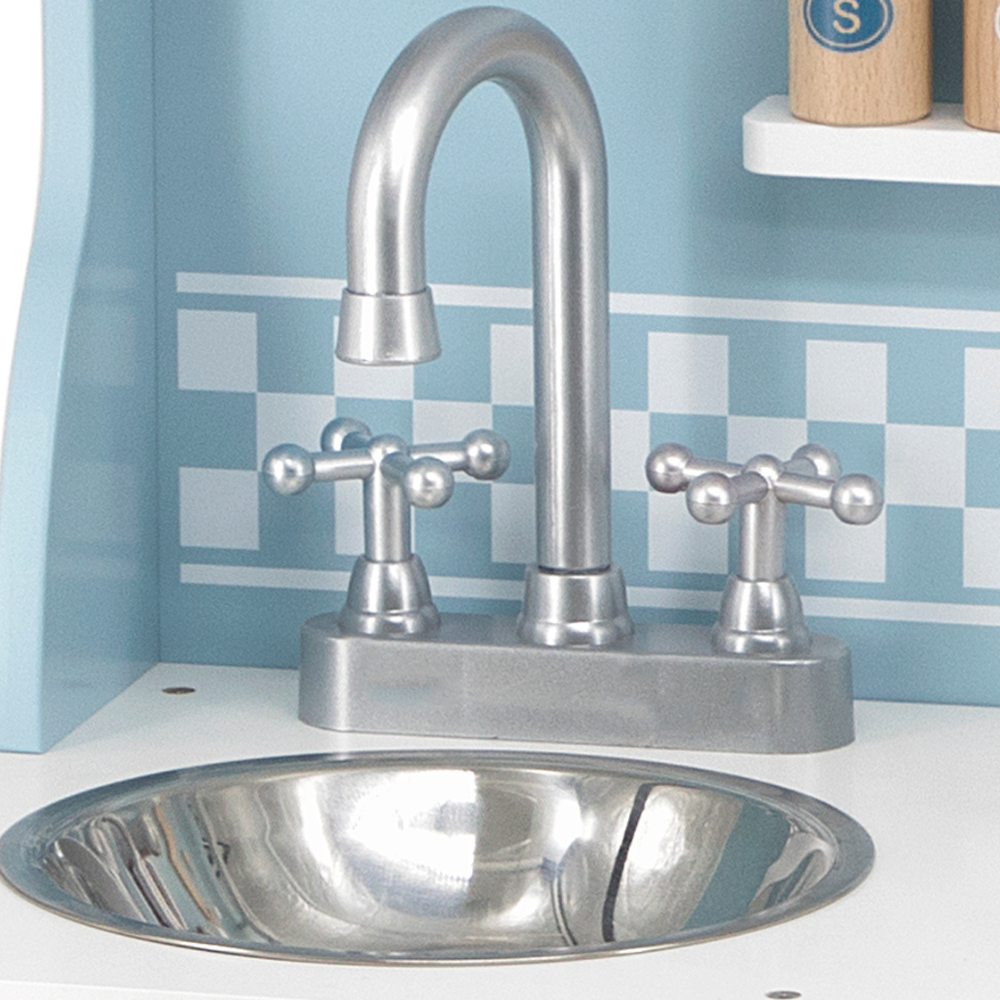 Cuisine en bois avec Ustensiles - Bleu - 4 - Eveil Montessori Maroc