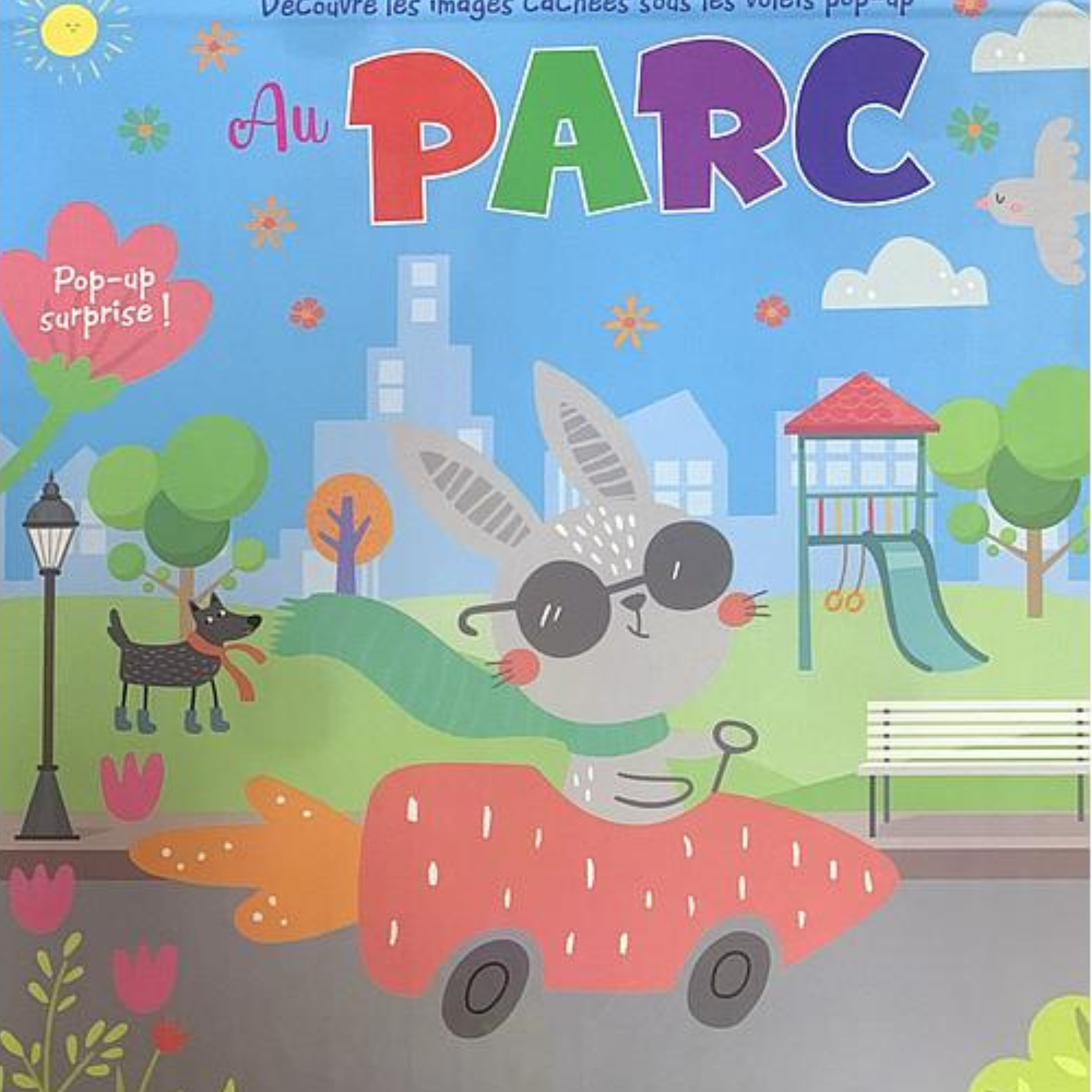 Découvre les images cahées sous les volets pop-up : Au parc - 1 - Eveil Montessori Maroc