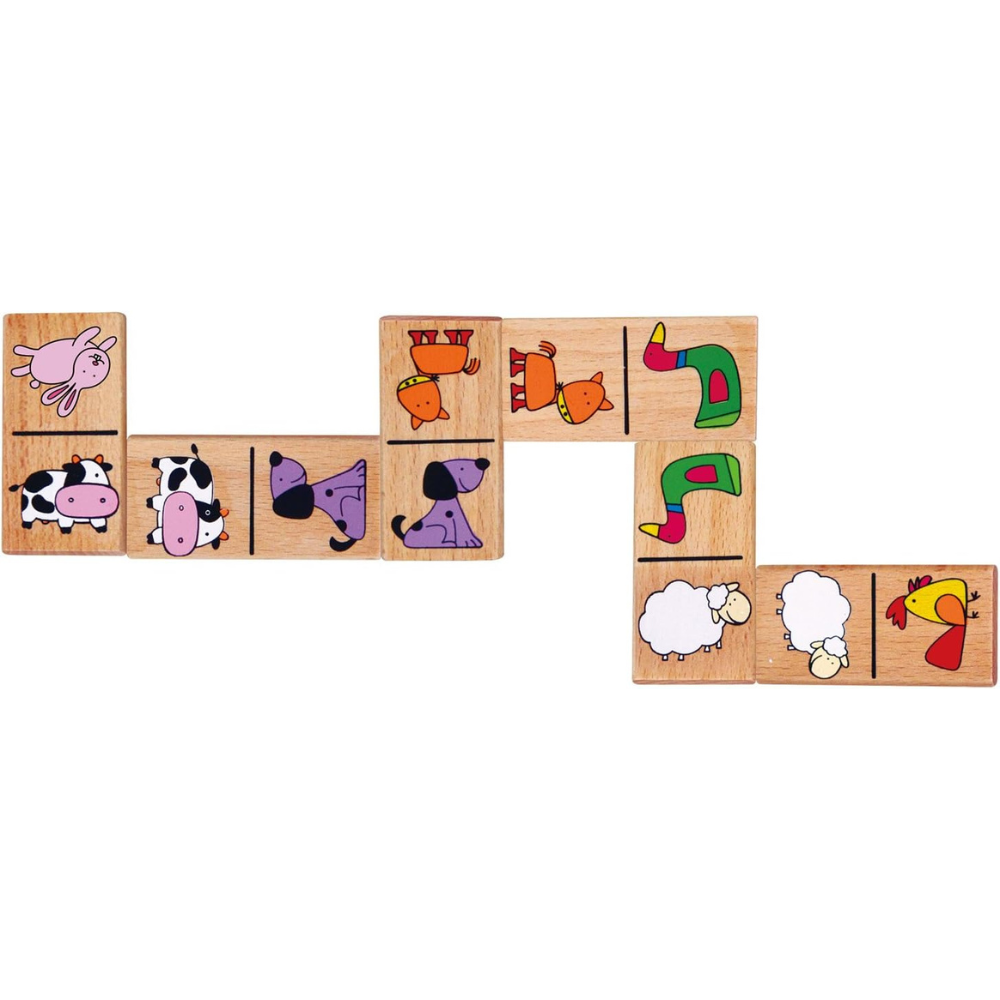 Dominos en bois - Animaux de la ferme