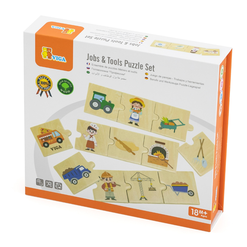 Ensemble de Puzzles Métiers - 5 - Eveil Montessori Maroc