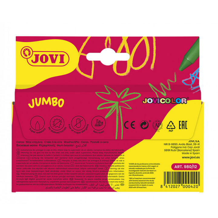 Etui 12 craies à la cire couleurs assorties