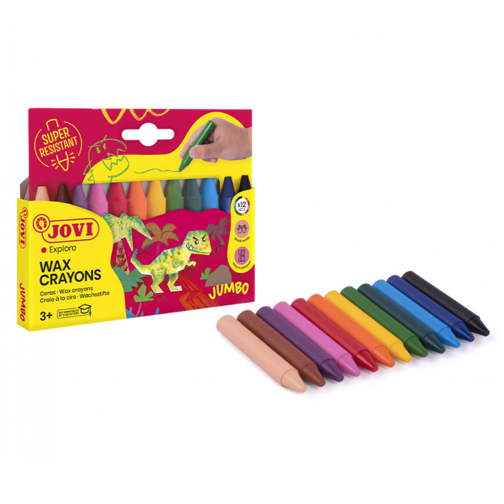 Etui 12 craies à la cire couleurs assorties