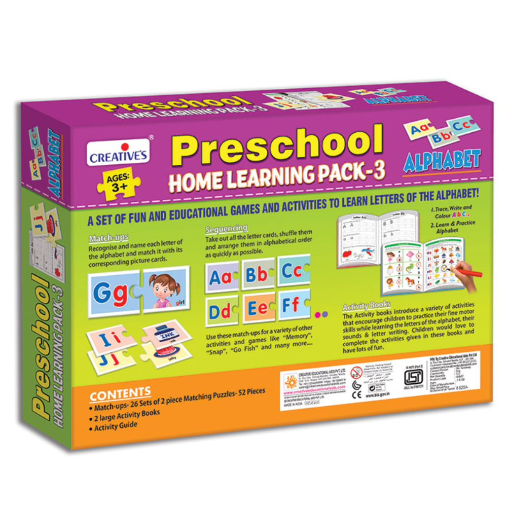 Preschool Home Learning Pack-3, Alphabet