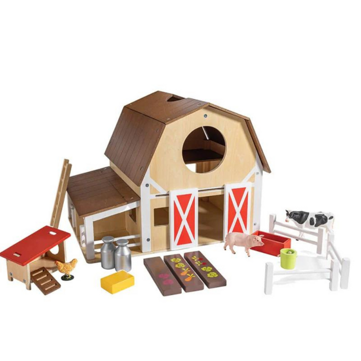 Ferme En Bois Avec Animaux