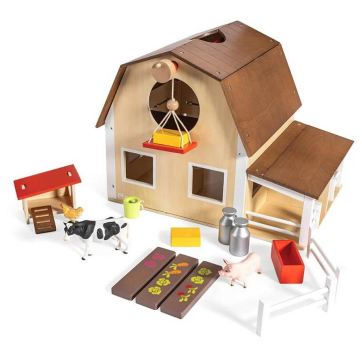 Ferme En Bois Avec Animaux