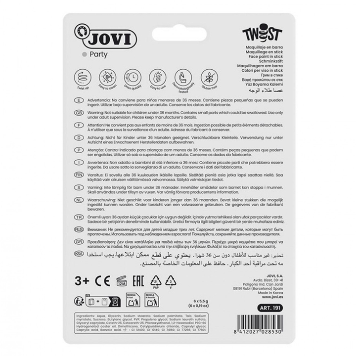 Feutres pour maquillage 6 couleurs