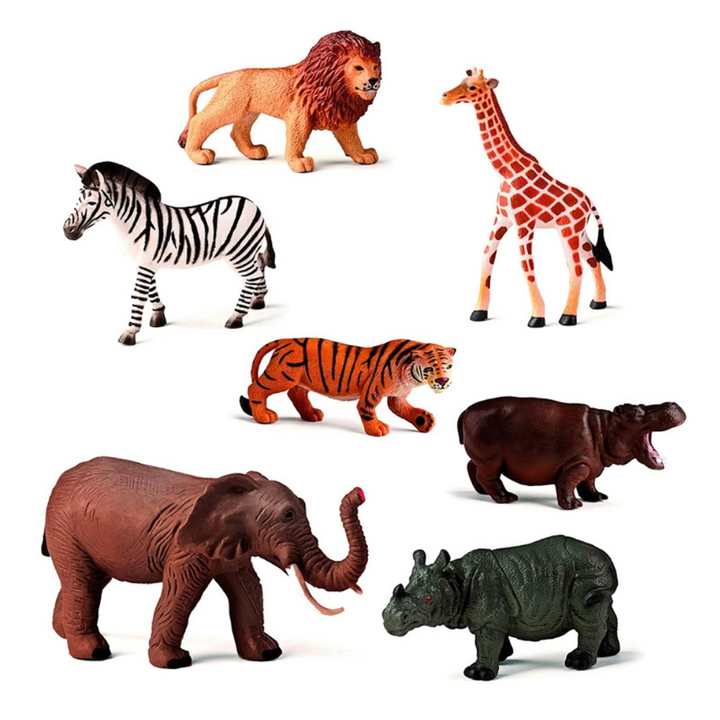Figurines Animaux de la Jungle 7 Unités