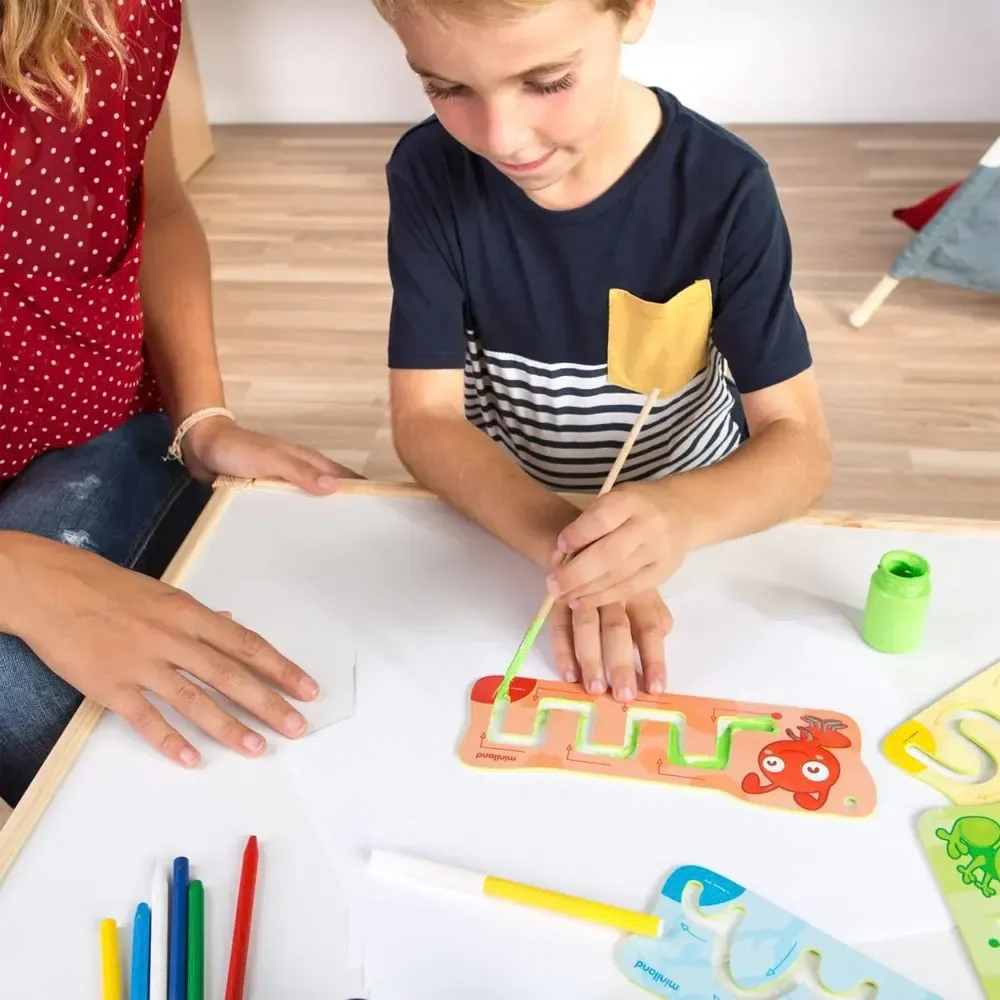 Formes de lignes – 4 modèles de traçage - 2 - Eveil Montessori Maroc