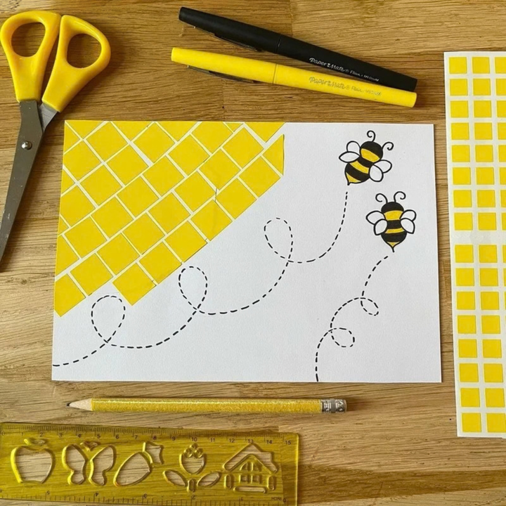 Gommettes Géométriques Carrées 555 Pièces – Couleurs Assorties - 3 - Eveil Montessori Maroc