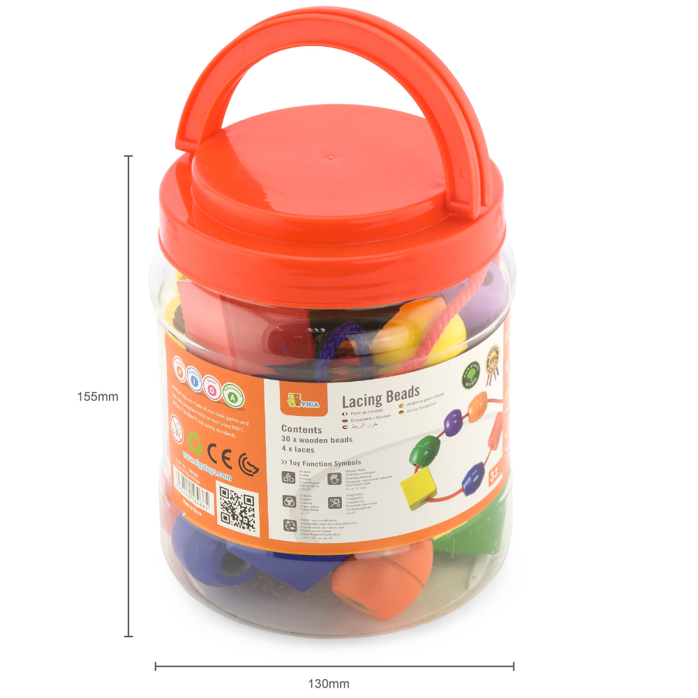 Grosses perles à lacer - Baril de 30 perles