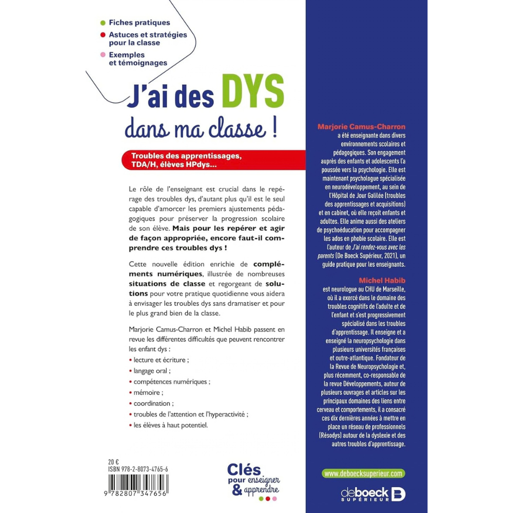 J'ai des DYS dans ma classe ! Trouble des apprentissages, TDA/H, élèves HPdys...