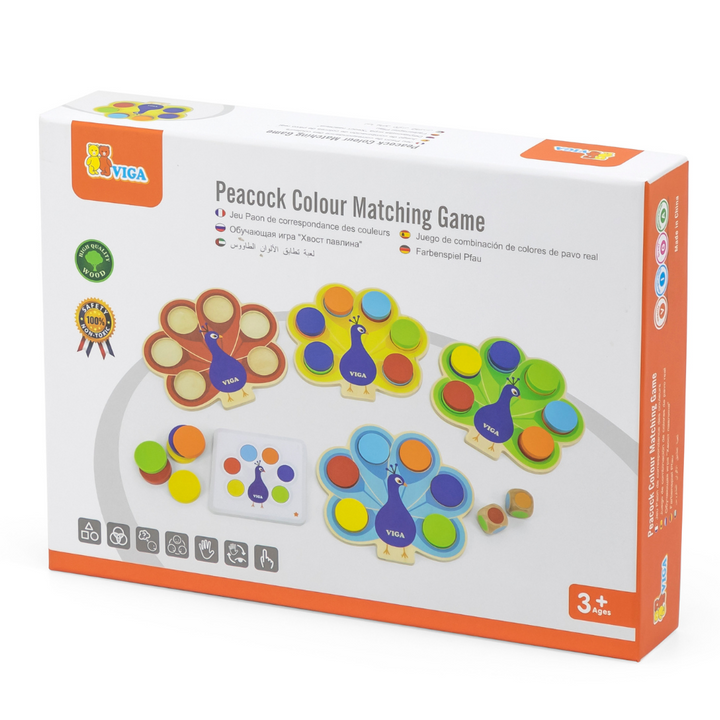 Jeu de Correspondance de Couleurs Paon