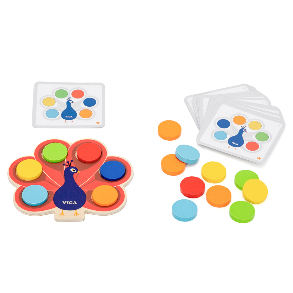 Jeu de Correspondance de Couleurs Paon