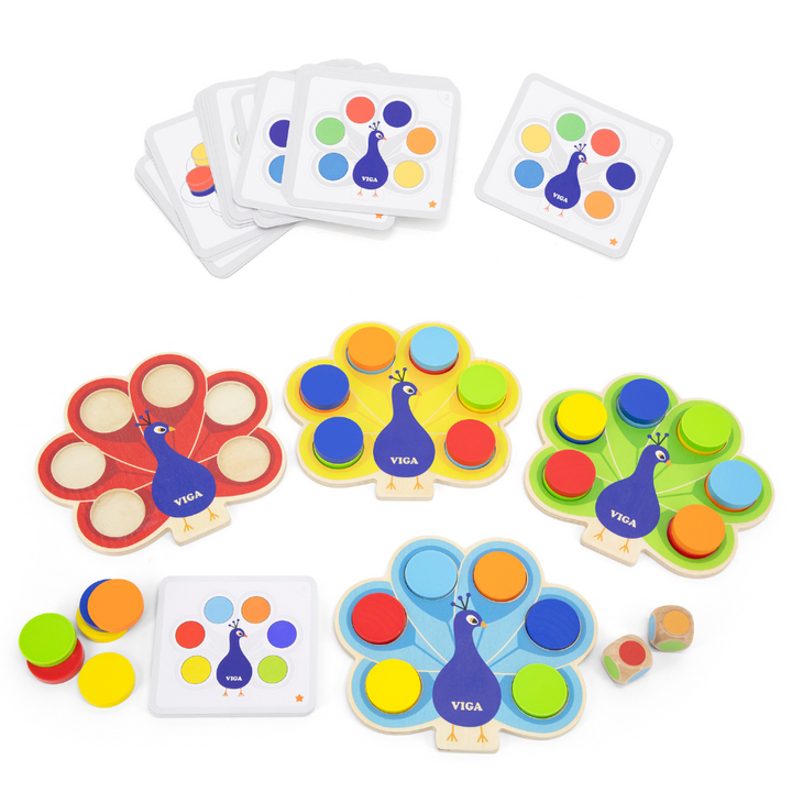 Jeu de Correspondance de Couleurs Paon