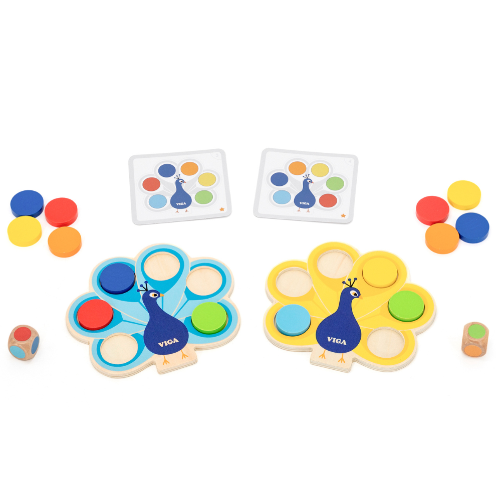 Jeu de Correspondance de Couleurs Paon