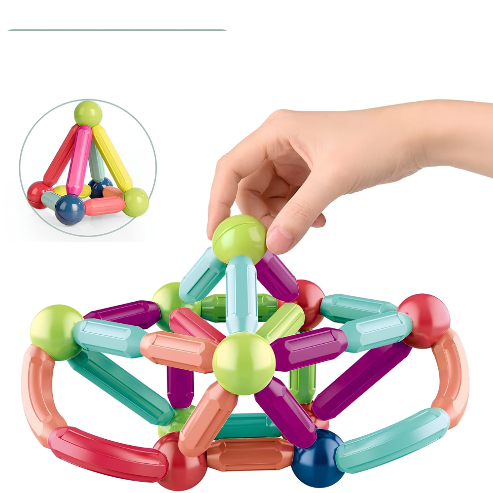 Jeu de construction : Magic Magnétique 36 pièces - 1 - Eveil Montessori Maroc