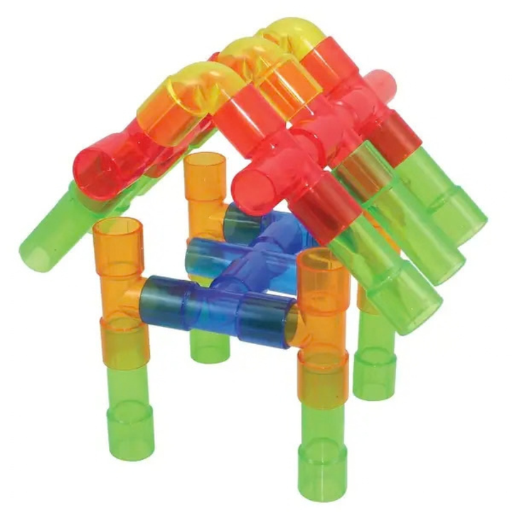 Jeu de construction TUBULO transparent 80 pièces
